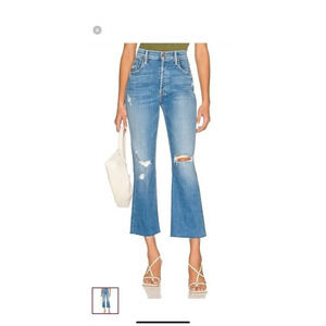 Mother Superior Denim High Waisted The Tripper Ankle Fray play Like A Pirate